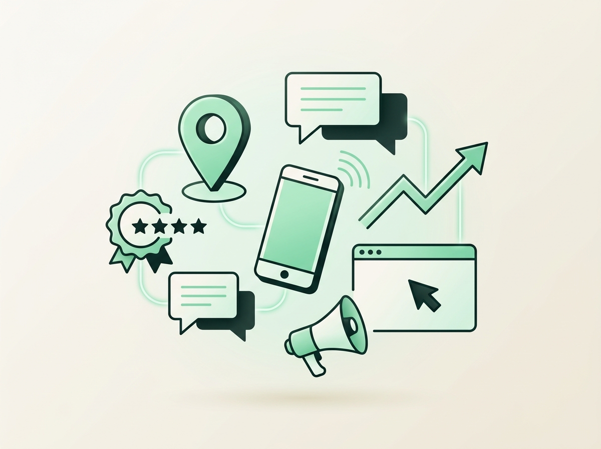Abstract illustration representing All Action Marketing's full range of services