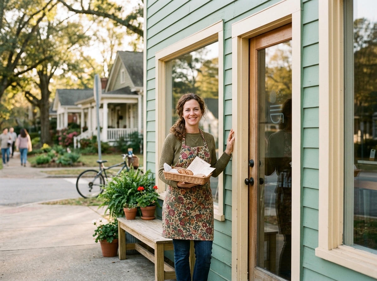 Local Grayson business owner outside her shop