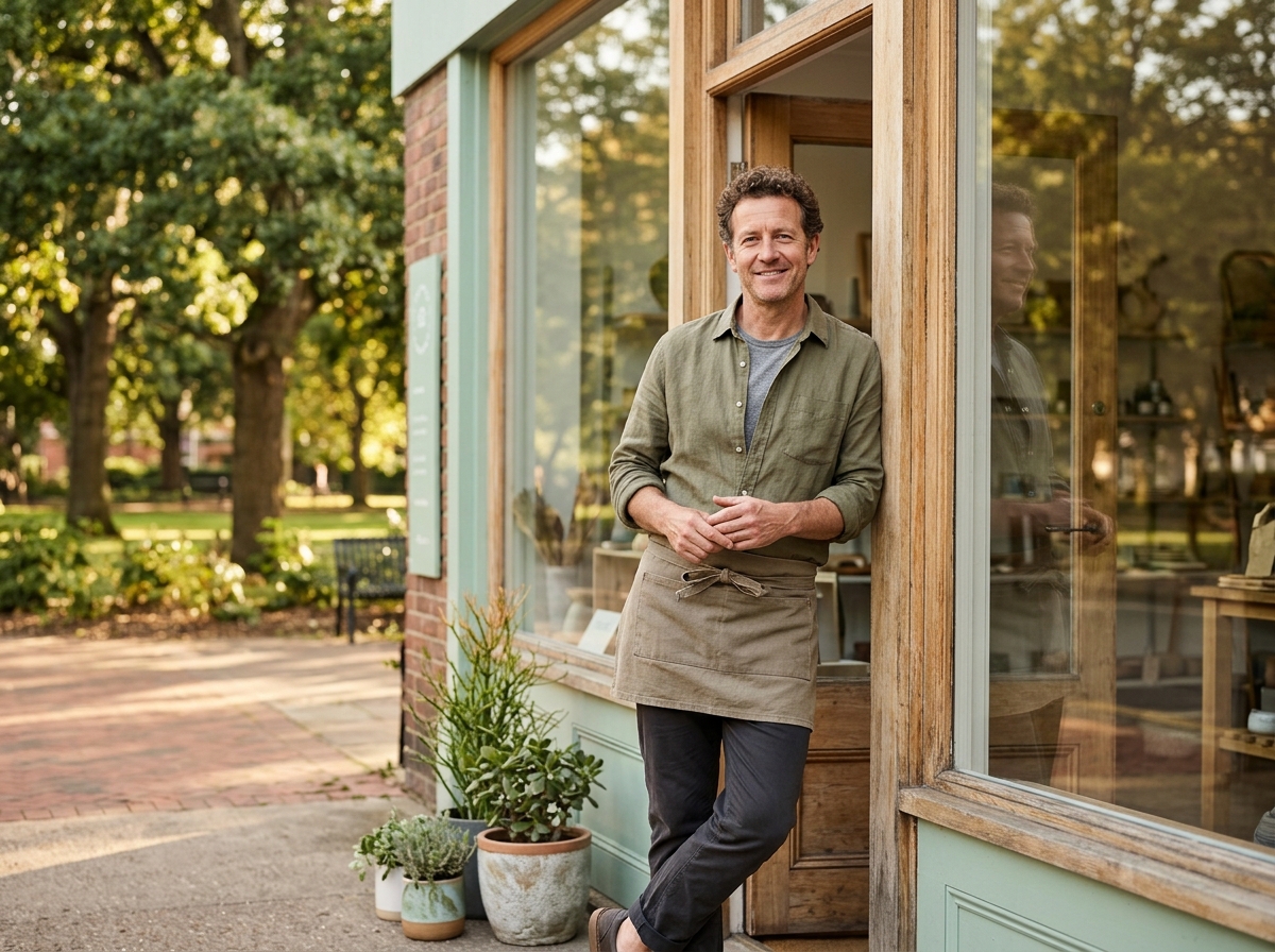 Local Lilburn business owner outside his shop